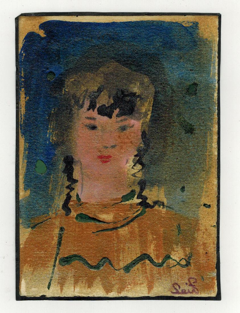 Seif WANLY (1906-1979) Egyptian artist watercolor: Seif WANLY (1906-1979) Egyptian artist watercolor. 5 3/8” H x 3 7/8” W. ANY INVOICE OVER $ 2,000.00 WE WILL ACCEPT PAYMENTS ONLY THROUGH CHECK OR BANK WIRE TRANSFER, SAME FOR INTERNATIONAL