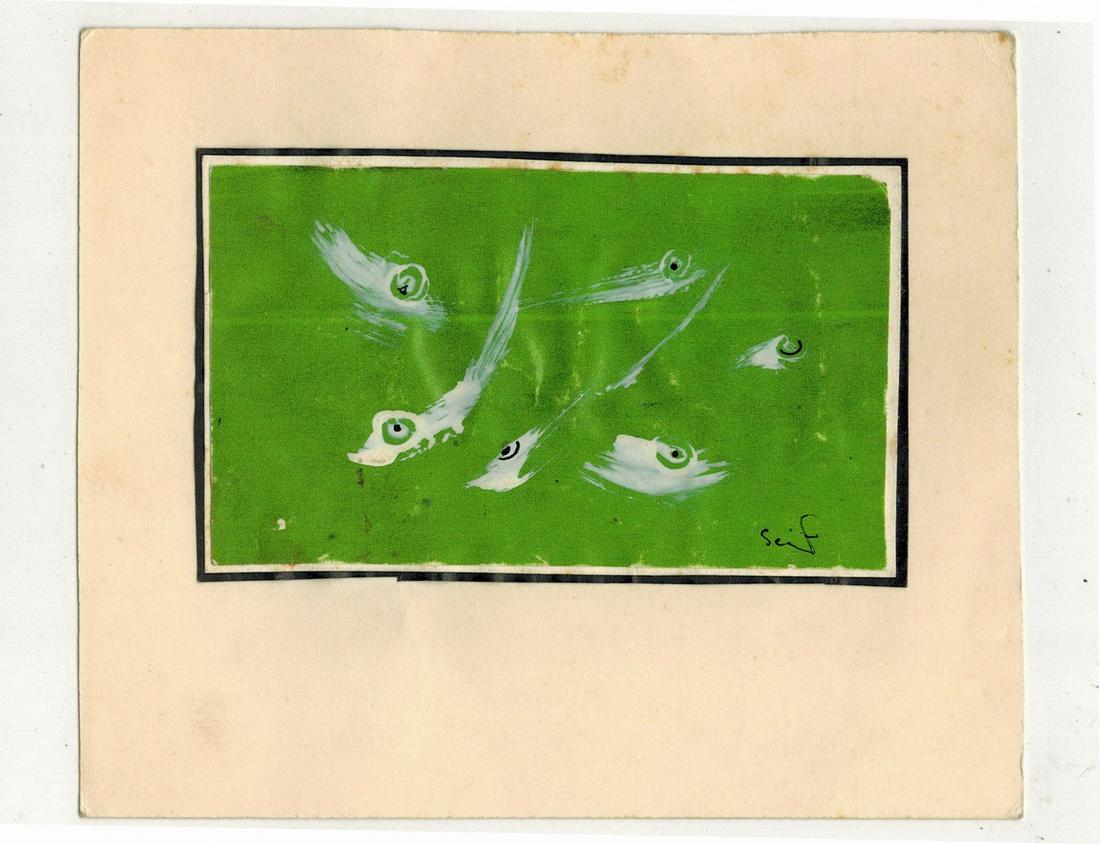 Seif WANLY (1906-1979) Egyptian artist watercolor: Seif WANLY (1906-1979) Egyptian artist watercolor. 4” H x 4 3/4” W. ANY INVOICE OVER $ 2,000.00 WE WILL ACCEPT PAYMENTS ONLY THROUGH CHECK OR BANK WIRE TRANSFER, SAME FOR INTERNATIONAL BUY