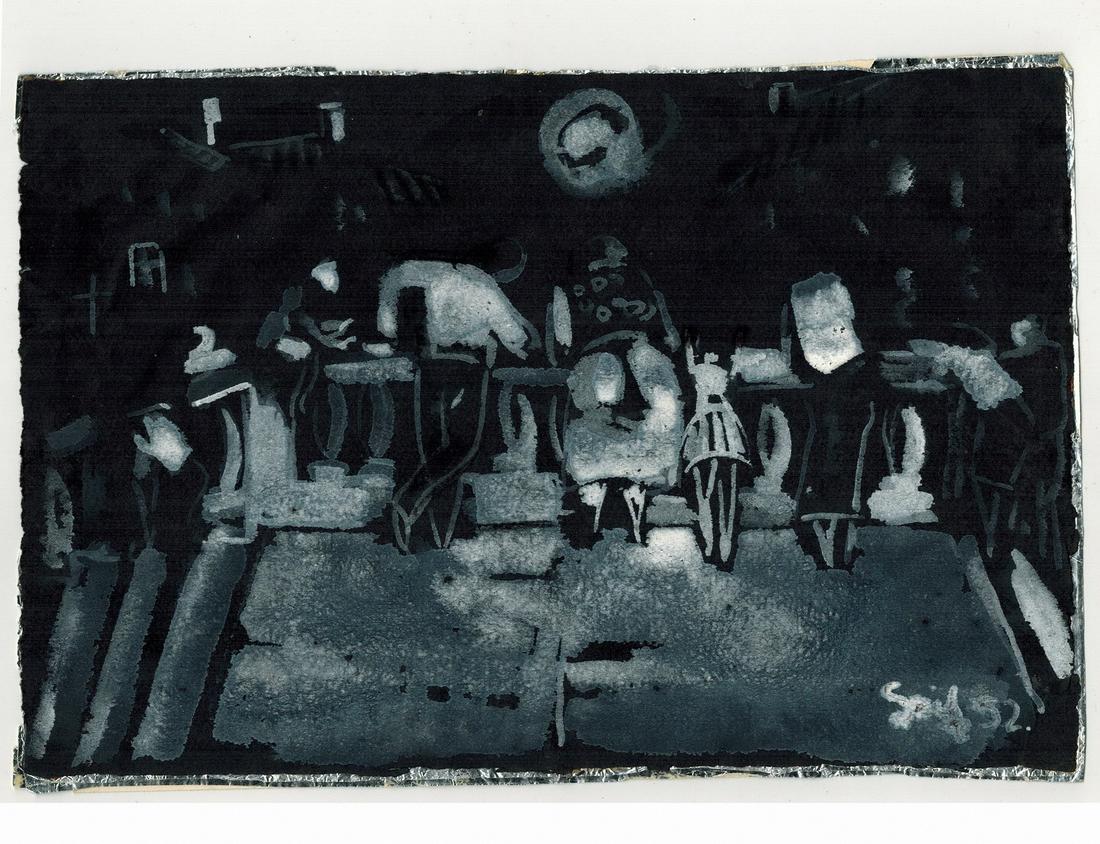 Seif WANLY (1906-1979) Egyptian artist gouache painting: Seif WANLY (1906-1979) Egyptian artist gouache painting, Italian theatre scene. 6 1/4” H x 9 1/2” W. ANY INVOICE OVER $ 2,000.00 WE WILL ACCEPT PAYMENTS ONLY THROUGH CHECK OR BANK WIRE TRA