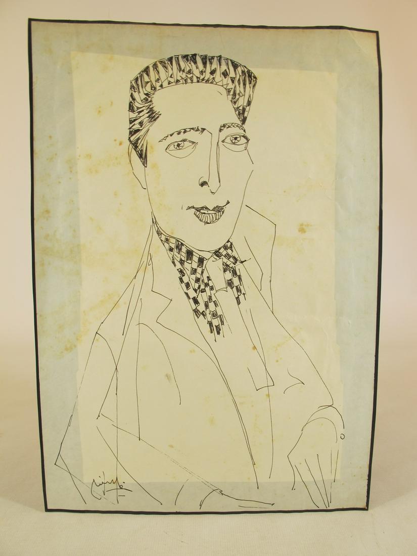 Seif WANLY (1906-1979) Egyptian artist ink: Seif WANLY (1906-1979) Egyptian artist Ink. 12” H x 8 1/4” W. ANY INVOICE OVER $ 2,000.00 WE WILL ACCEPT PAYMENTS ONLY THROUGH CHECK OR BANK WIRE TRANSFER, SAME FOR INTERNATIONAL BUYERS. I