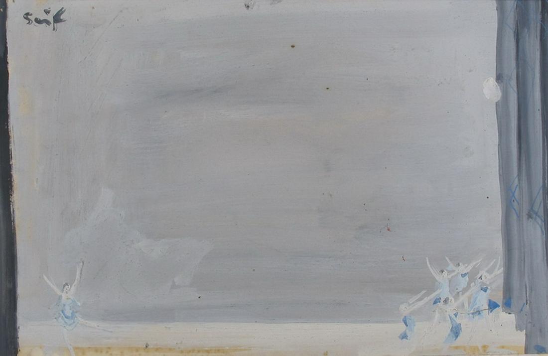 Seif WANLY (1906-1979) Egyptian artist painting: Seif WANLY (1906-1979) Egyptian artist painting, ballet scene, 1959. 10 3/4” H x 15 5/8” W without matt. ANY INVOICE OVER $ 2,000.00 WE WILL ACCEPT PAYMENTS ONLY THROUGH CHECK OR BANK WIRE