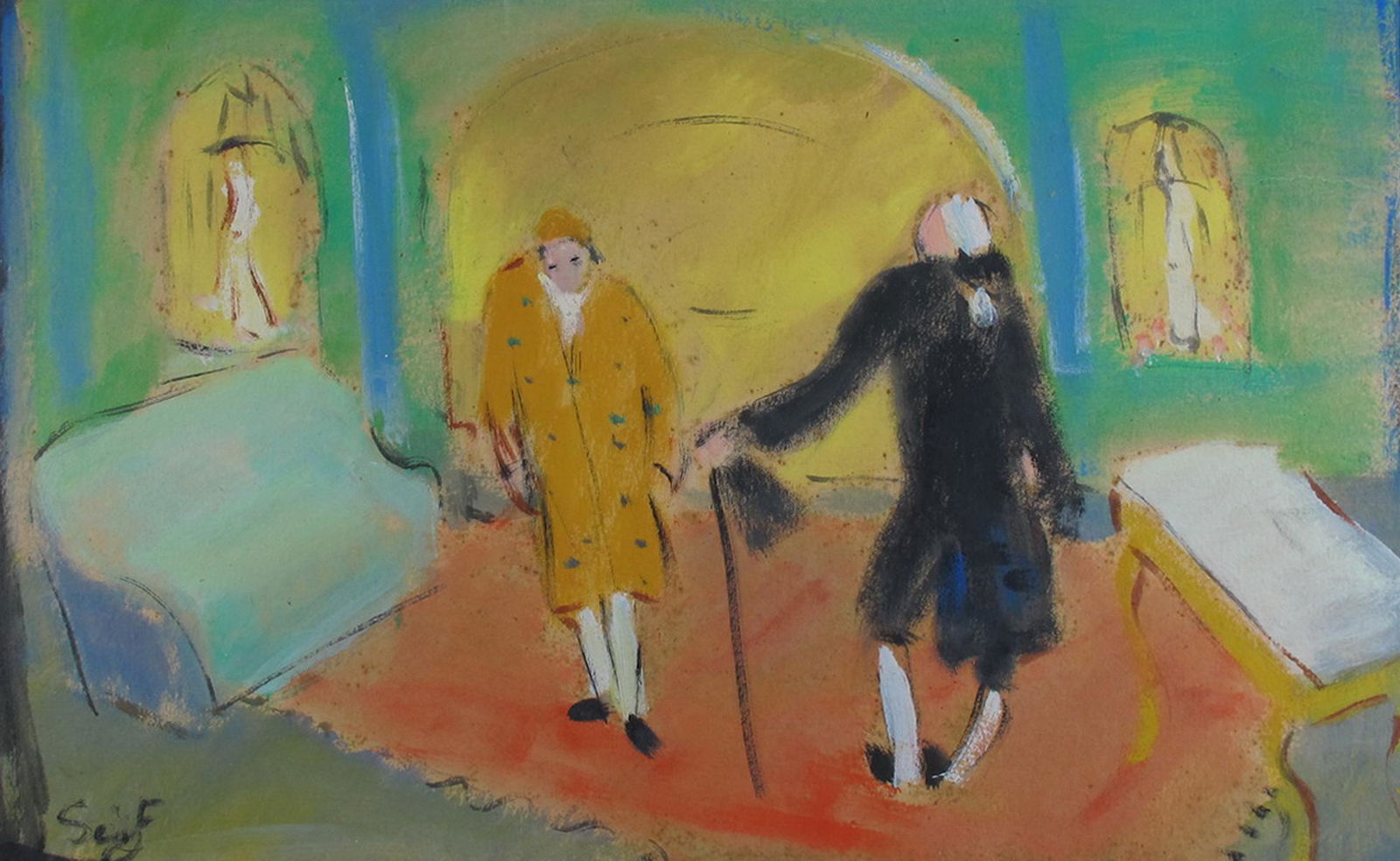 Seif WANLY (1906-1979) Egyptian artist gouache & pastel (1 of 6)