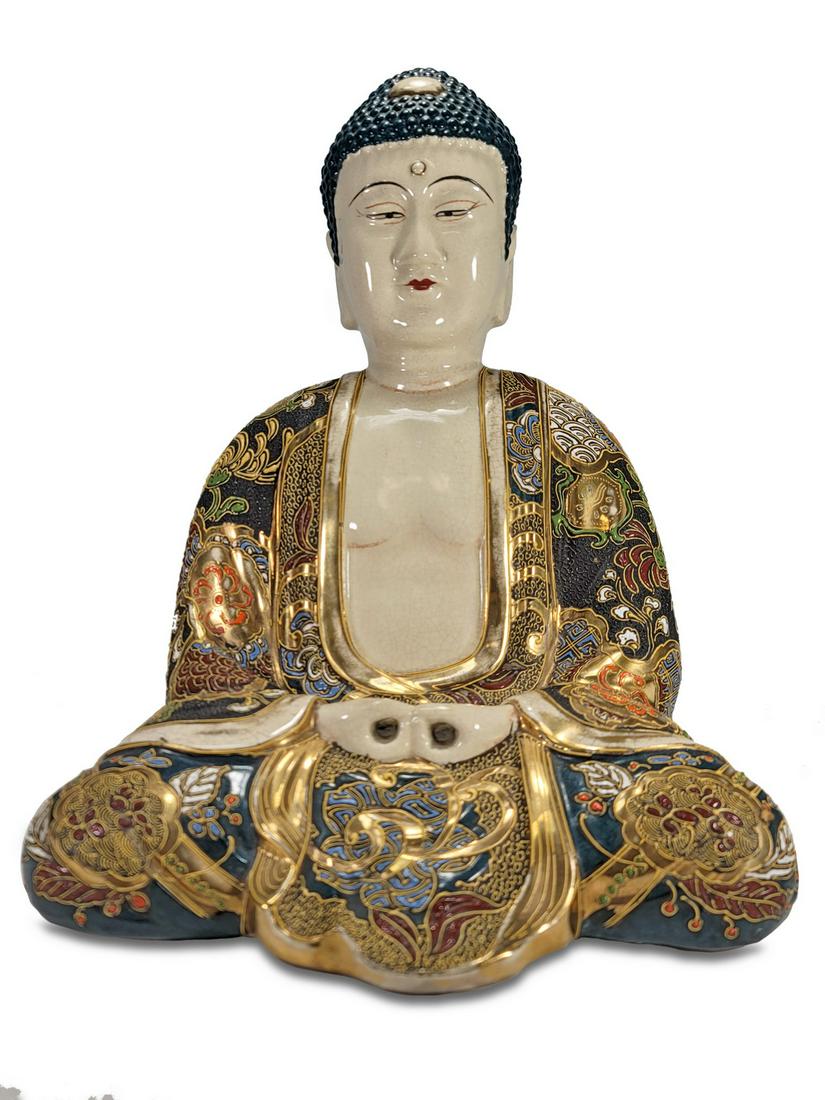 Japanese Satsuma porcelain Buddha statue (1 of 7)