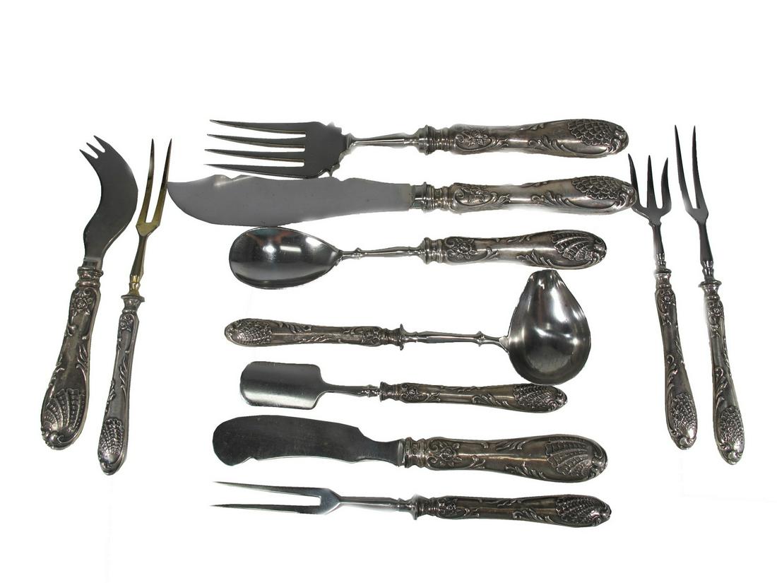 Antique Russian silver 11 pieces service set (1 of 8)