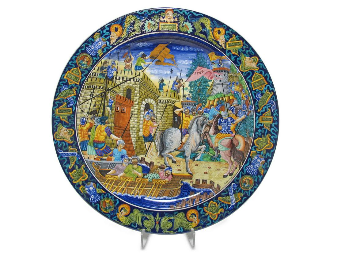 Italian Renaissance style majolica plate by Luciana (1 of 9)