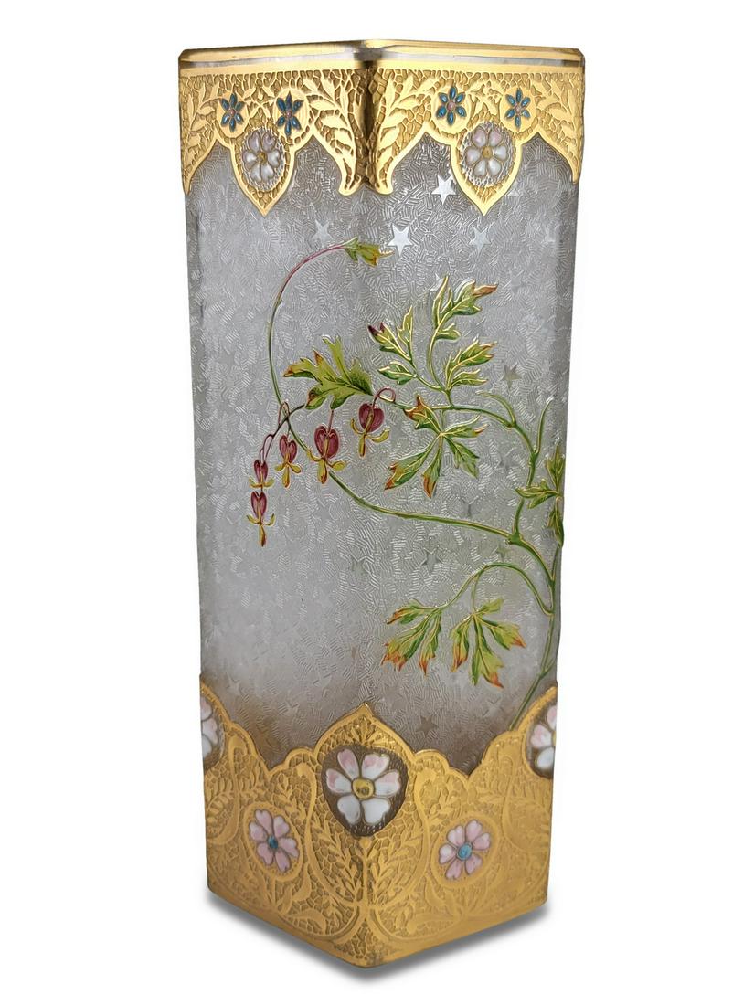 Antique French probably Baccarat gilt & enamel glass (1 of 6)