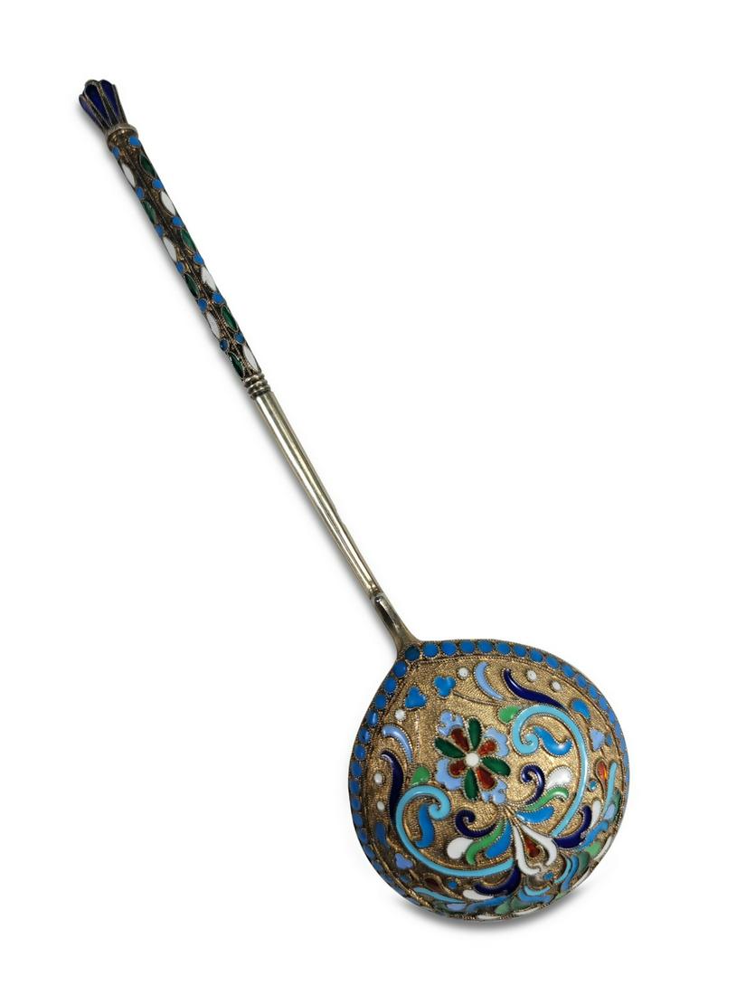 Antique Russian silver & enamel spoon (1 of 13)