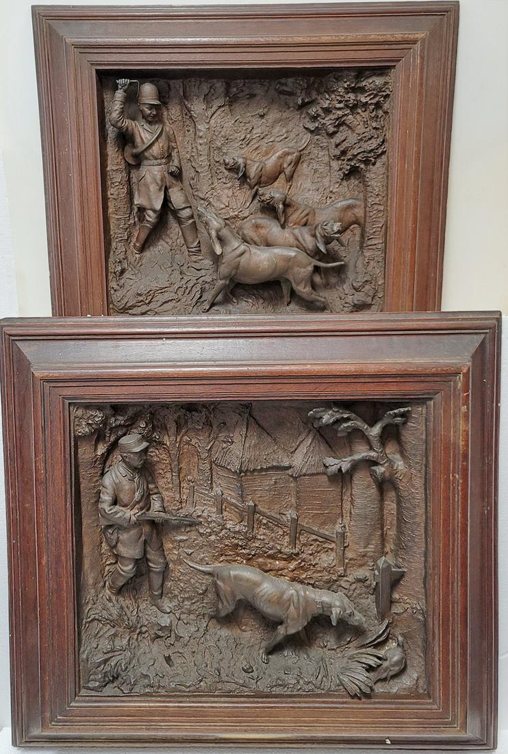 2 Antique European spelter framed plaques (1 of 5)