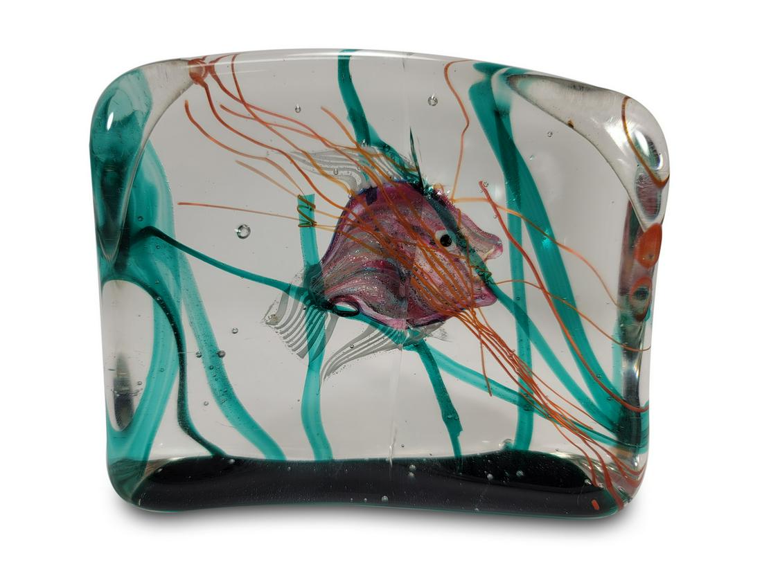 Vintage Aquarium Art Glass paperweight (1 of 5)