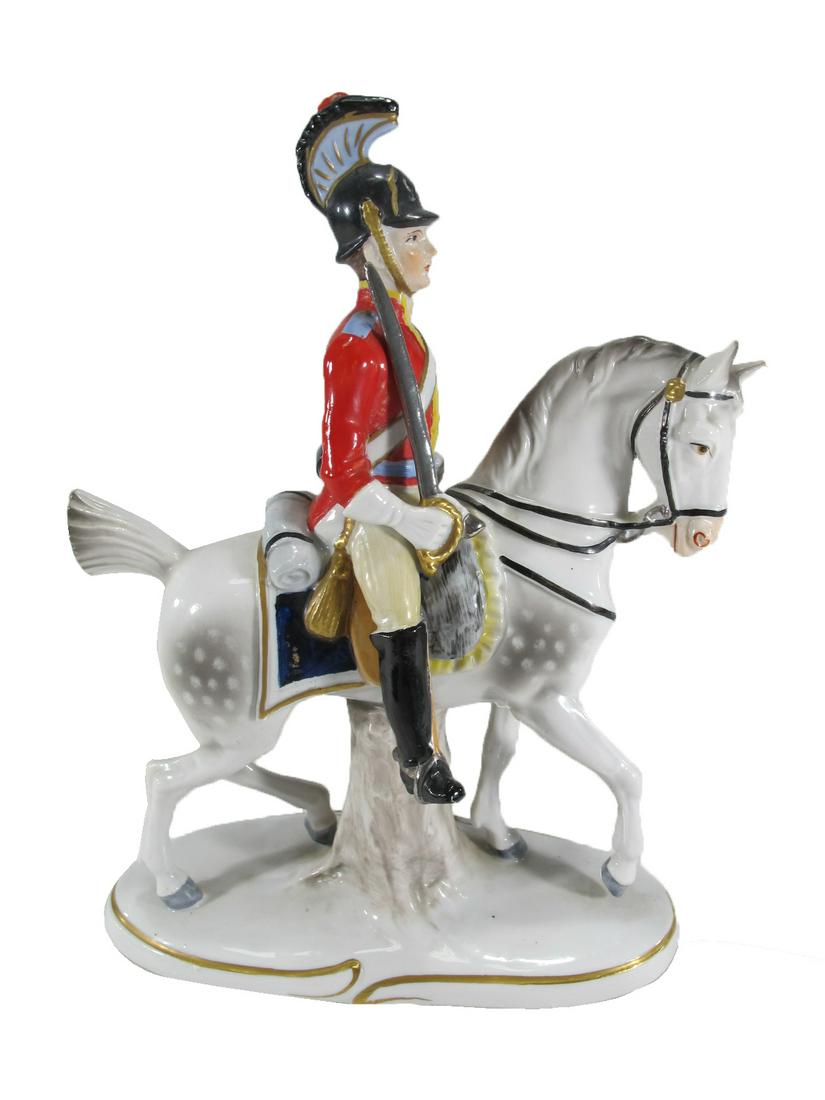 Sitzendorf, Germany 1815 Life Guards porcelain statue (1 of 7)