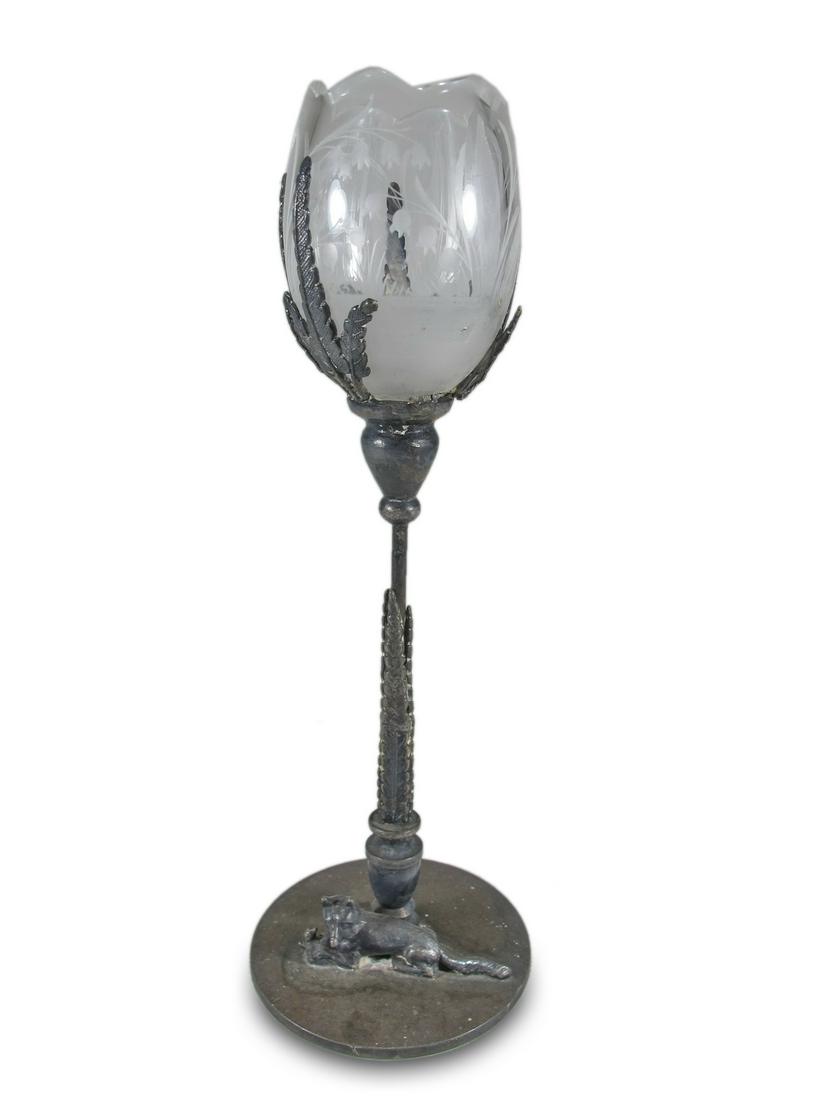 Reed & Barton metal & engraved glass cup (1 of 8)