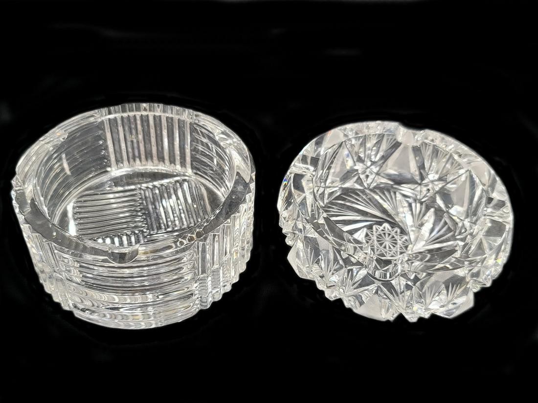 Val St Lambert & other crystal ashtrays (1 of 11)