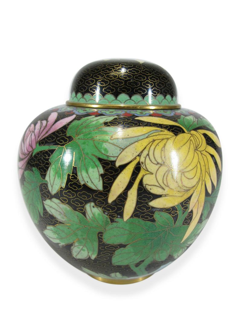 Chinese cloisonne lidded vase (1 of 6)