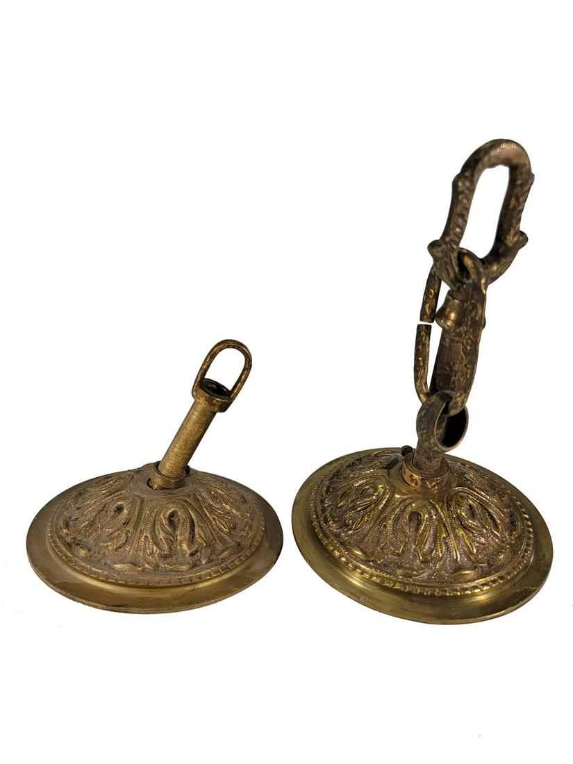 2 antique bronze chandelier canopies (1 of 4)