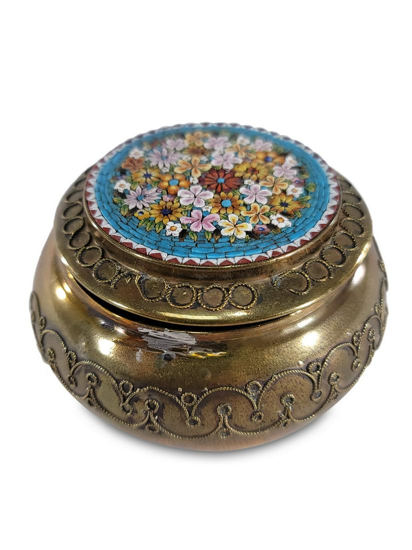 Antique Italian micromosaic & bronze box (1 of 7)