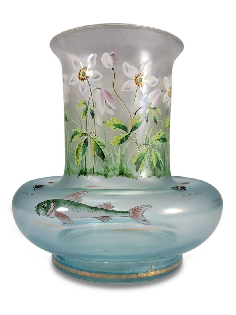 Vintage hand painted glass vase (1 of 5)