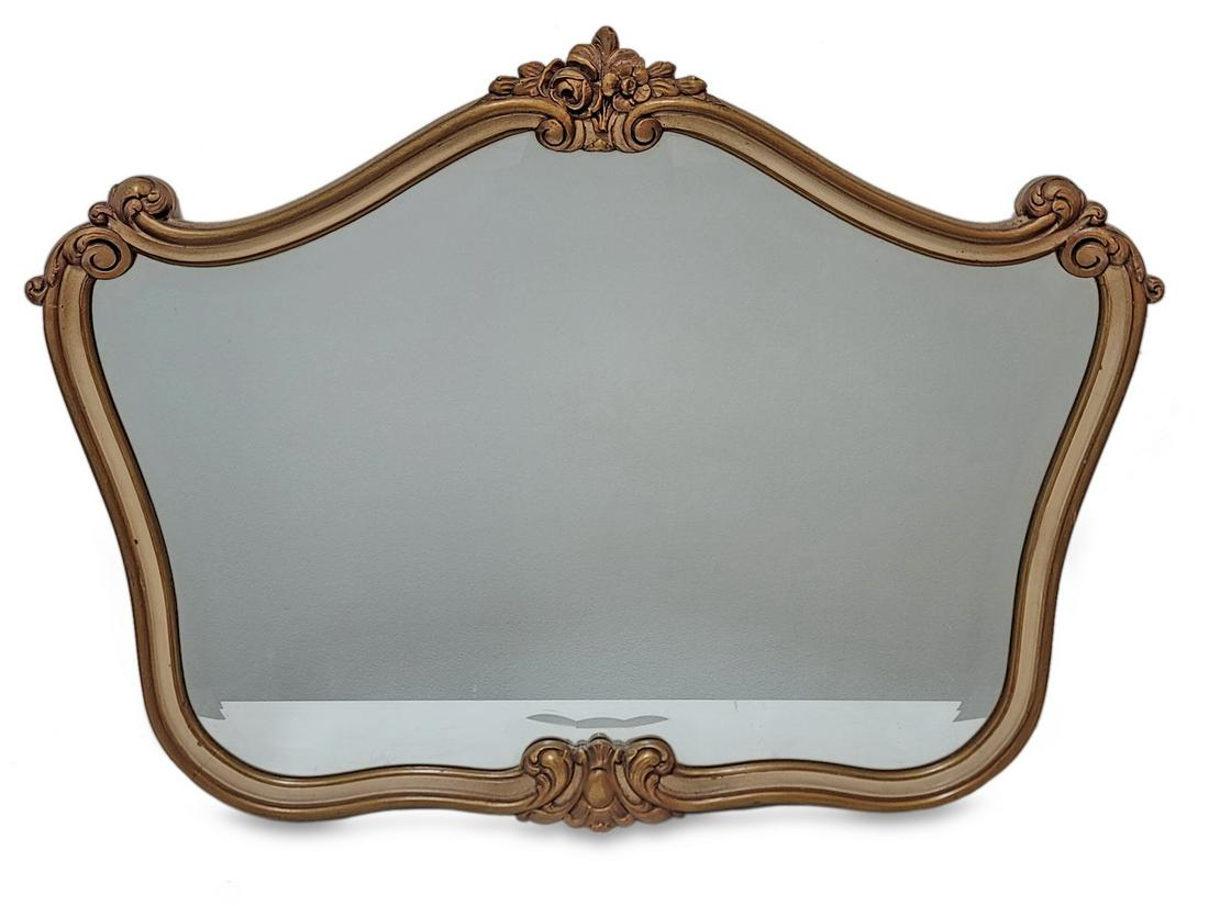 Antique French Louis XV style beveled glass wall mirror (1 of 5)