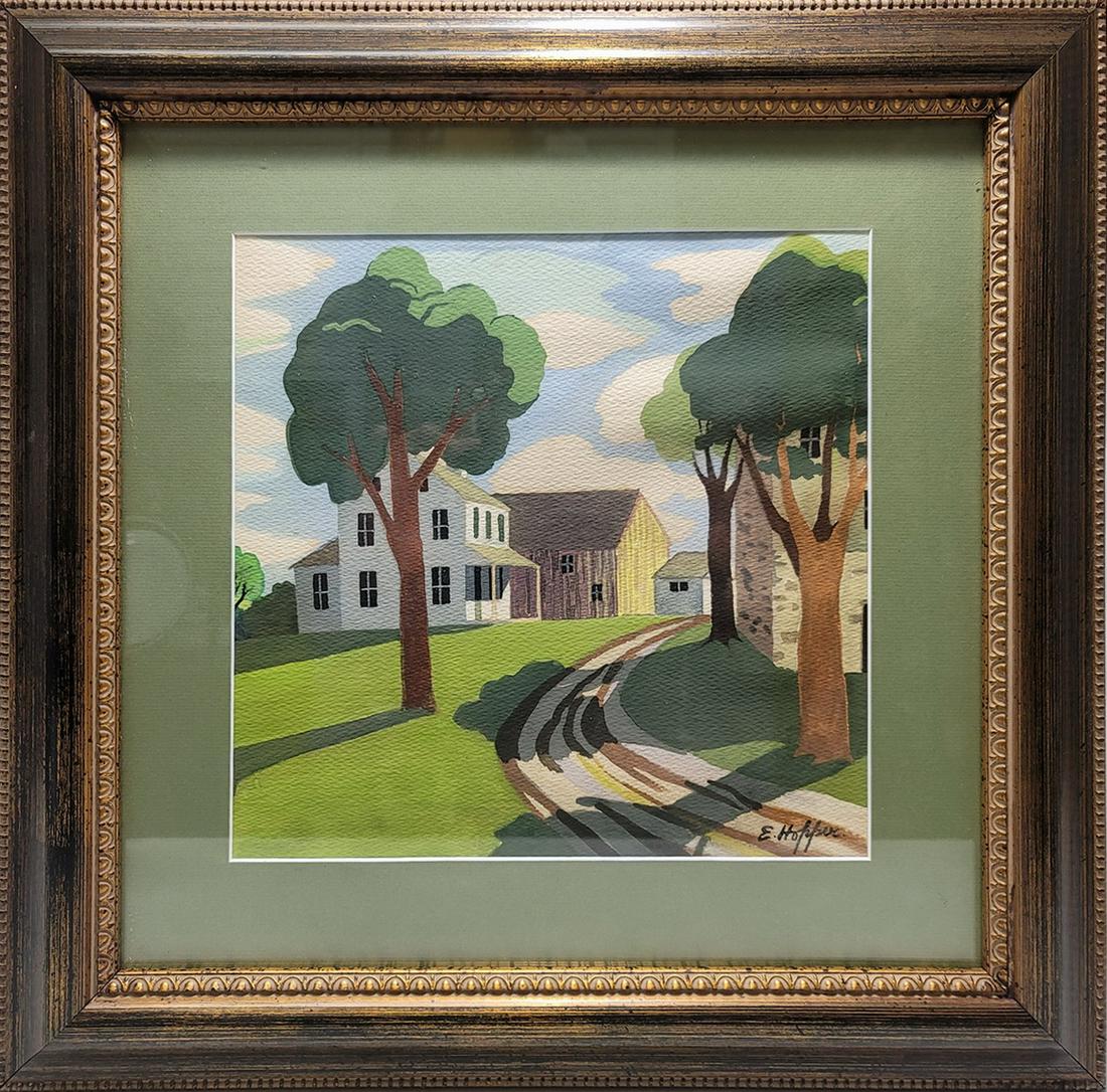 Signed E. Hopper watercolor painting (1 of 5)