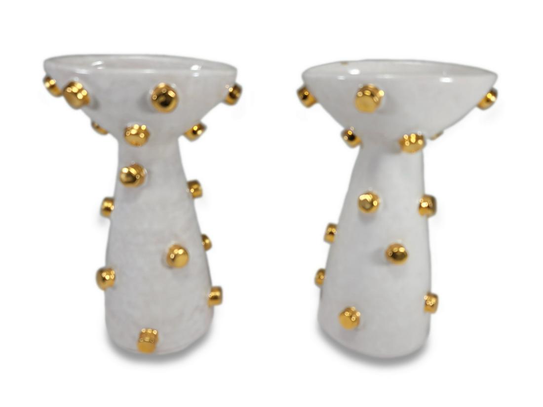 Pair of ceramic candle holders (1 of 4)