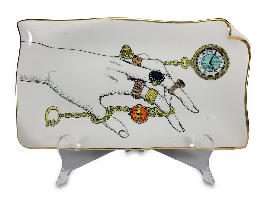 Vintage Italian porcelain tray imported by Rosenfeld,: Vintage Italian porcelain tray imported by Rosenfeld, NY. 5 3/4” H x 10 1/8” W. ANY INVOICE OVER $ 2,000.00 WE WILL ACCEPT PAYMENTS ONLY THROUGH CHECK OR BANK WIRE TRANSFER, SAME FOR INTER