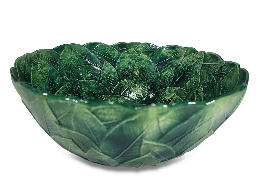 Ceramiche Leonardo, Italy Vietri oak leaf majolica bowl (1 of 5)