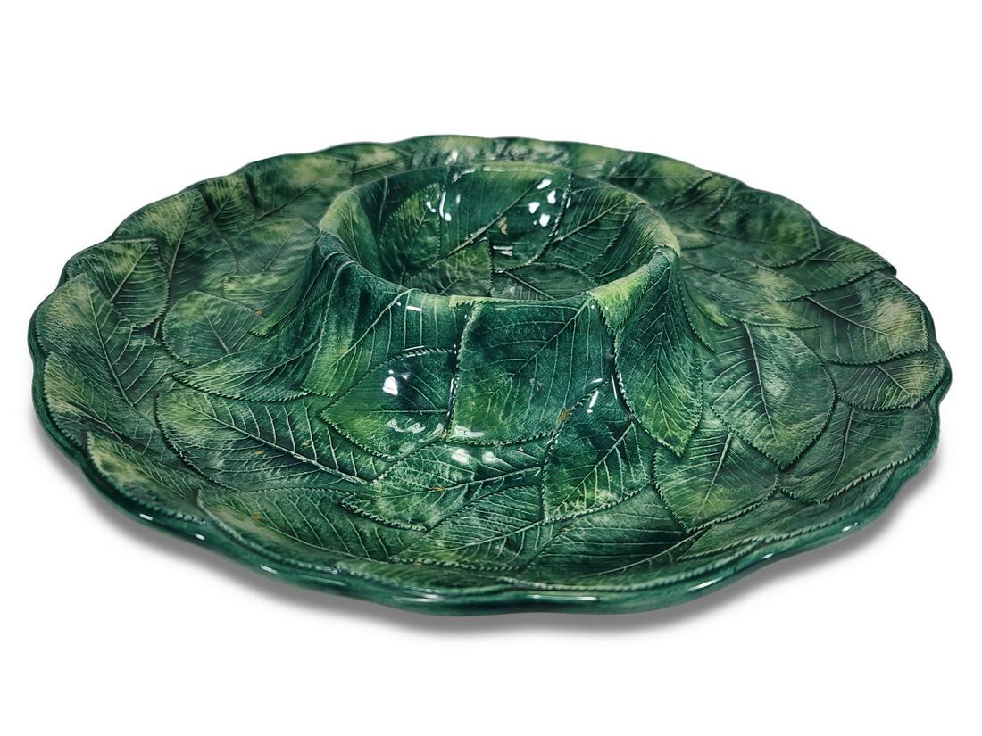 Ceramiche Leonardo, Italy Vietri oak leaf majolica tray (1 of 5)
