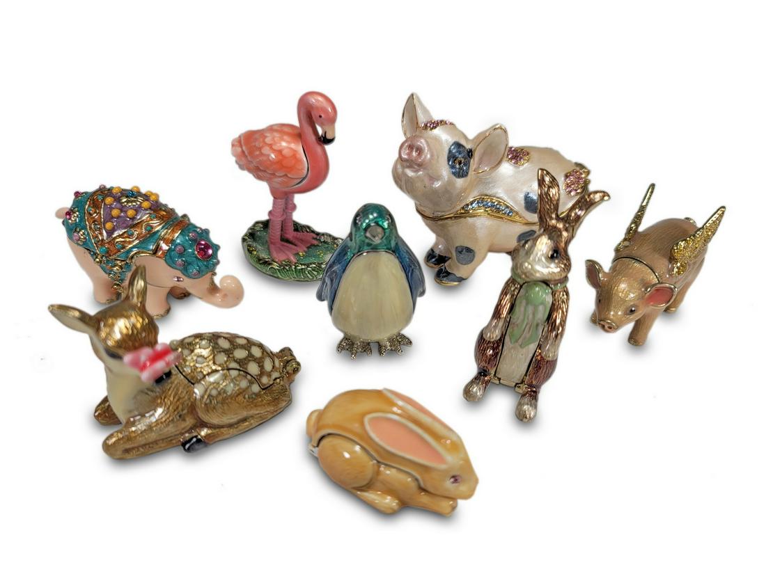 Monet set of 8 miniature enamel trinket boxes (1 of 6)