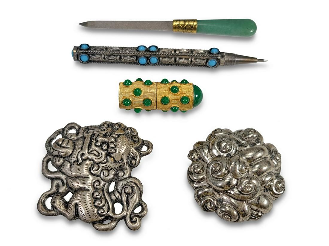 5 pcs set of pen, nail file, box and 2 plaques (1 of 3)