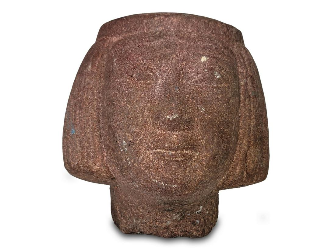 Ancient Egyptian stone head sculpture (1 of 7)