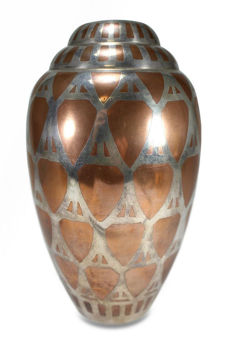 Christofle Art Deco Mixed Metals Dinanderie Vase, (1 of 5)