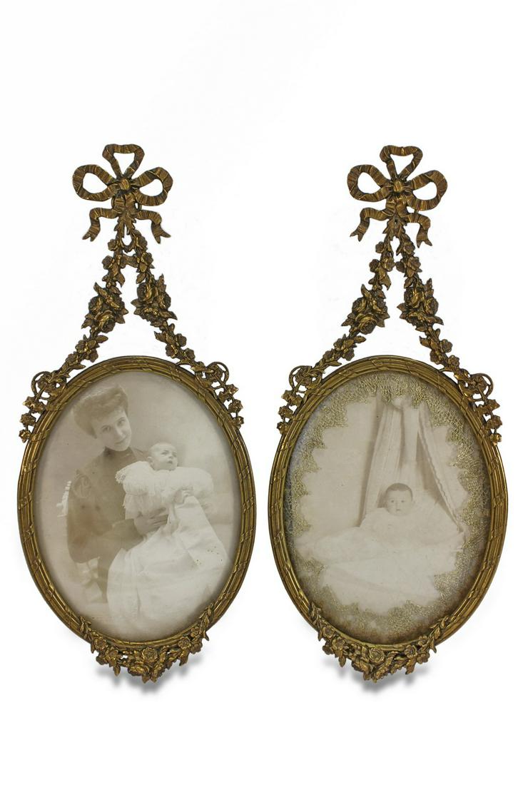 Antique French pair of bronze picture frames (1 of 4)