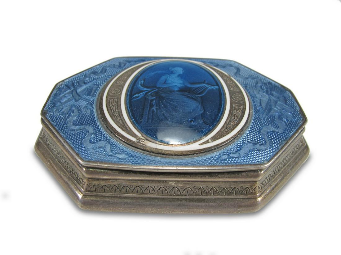 Antique European silver & enamel box (1 of 6)