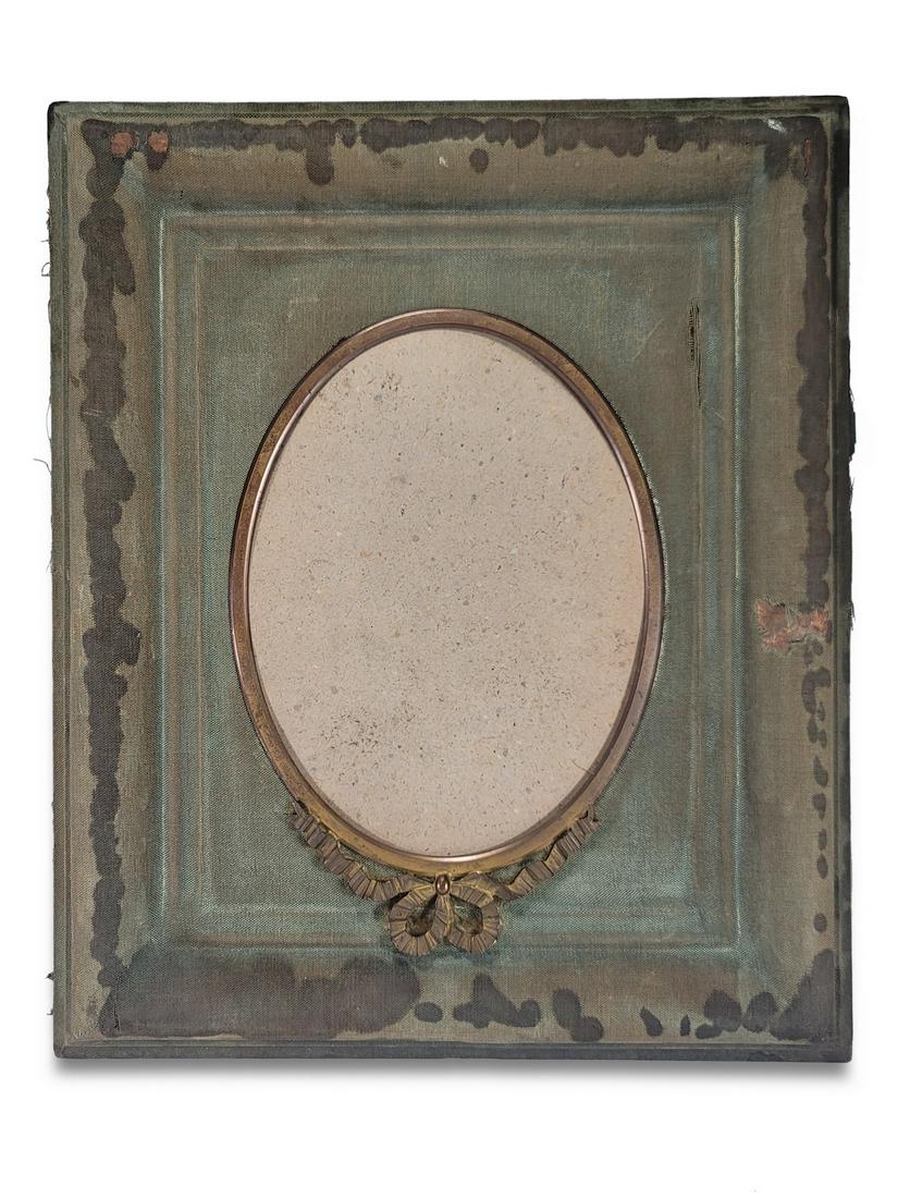 Antique French bronze & fabric picture frame (1 of 6)