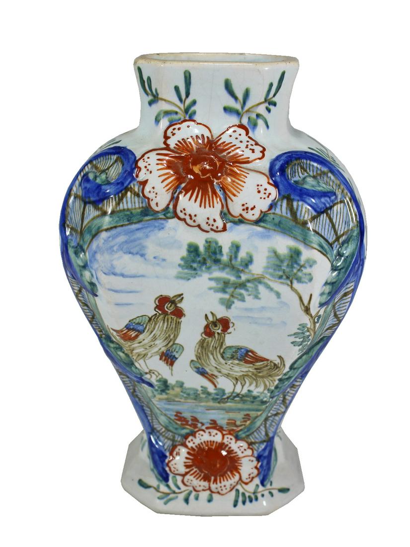 Antique probably Delft ceramic vase (1 of 6)