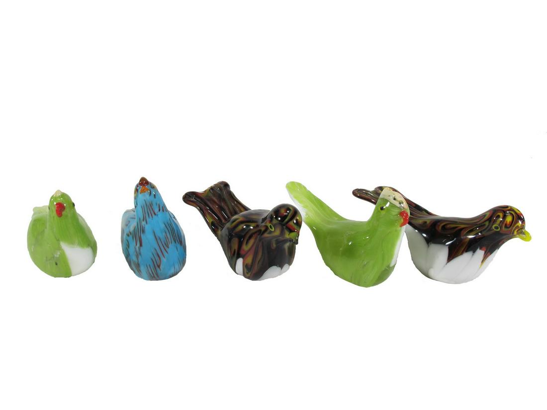 Vintage set of 5 birds & chicken murano statues (1 of 6)
