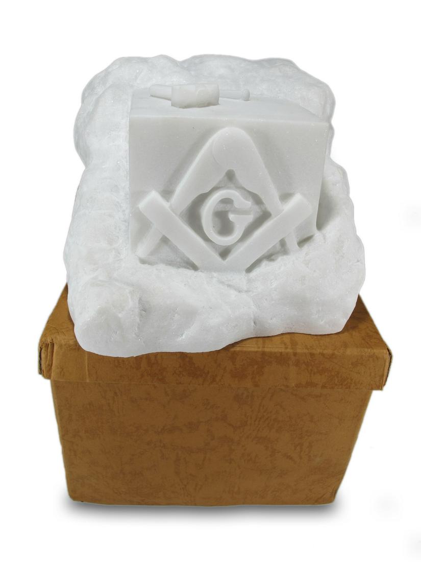 Masonic carrara marble carved sculpture (1 of 8)