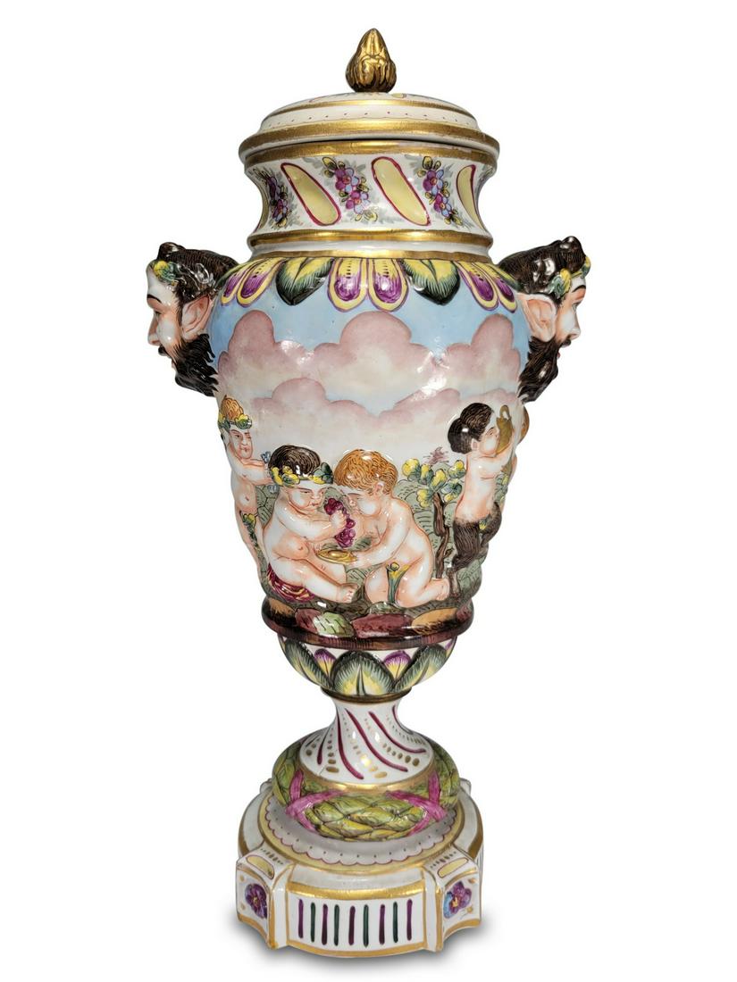 Antique Italian Capodimonti porcelain urn (1 of 7)