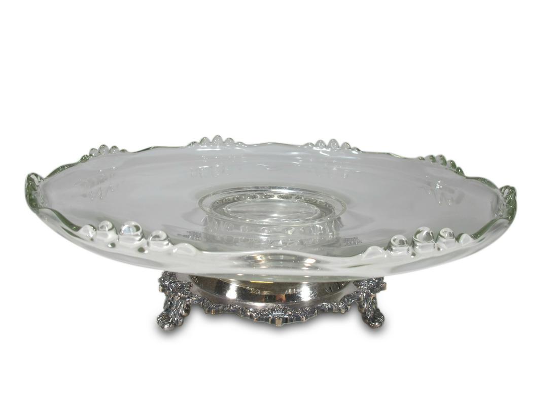 English silverplated & glass centerpiece (1 of 7)