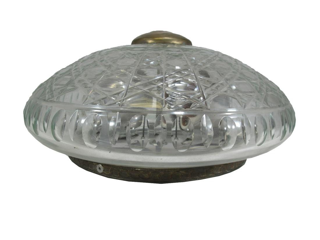 Vintage glass & brass 2 bulbs ceiling light (1 of 5)