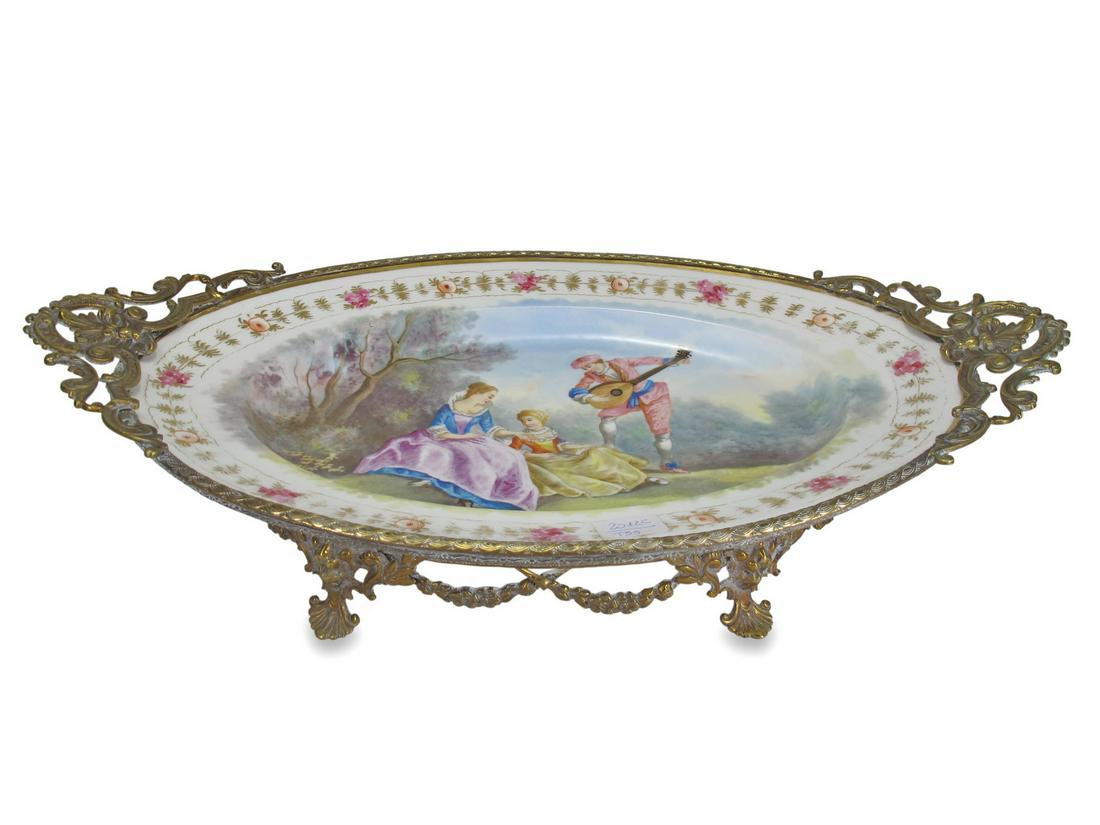 Antique French Sevres porcelain & bronze tray (1 of 7)
