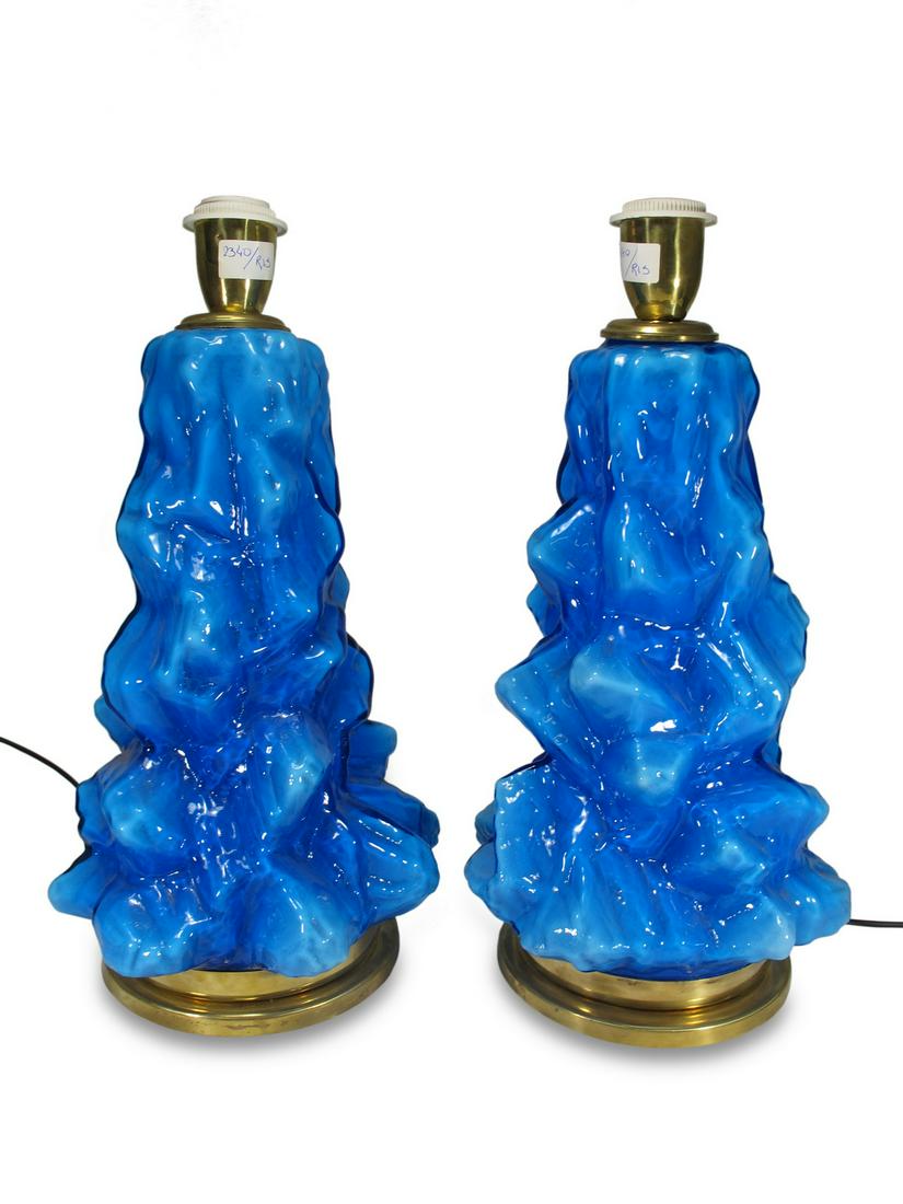 Vintage pair of Italian murano glass lamps (1 of 5)