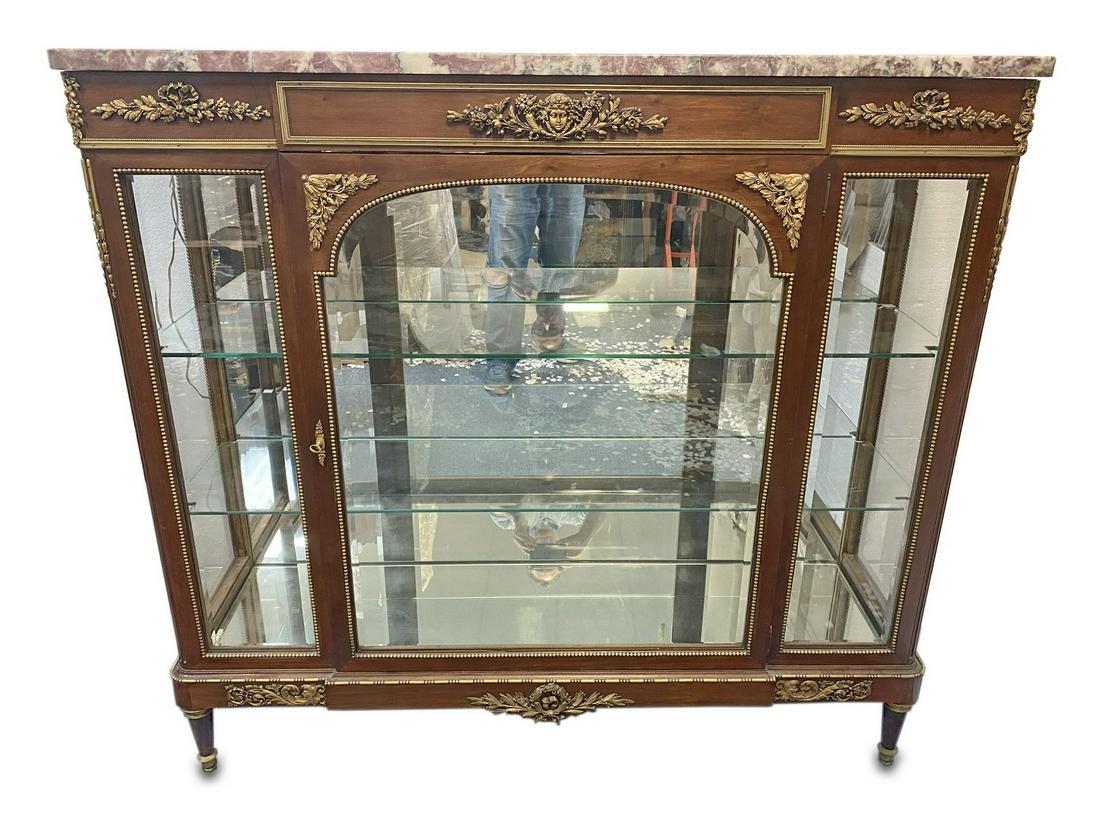 Probably Henry Dasson Louis XVI marble top vitrine (1 of 10)