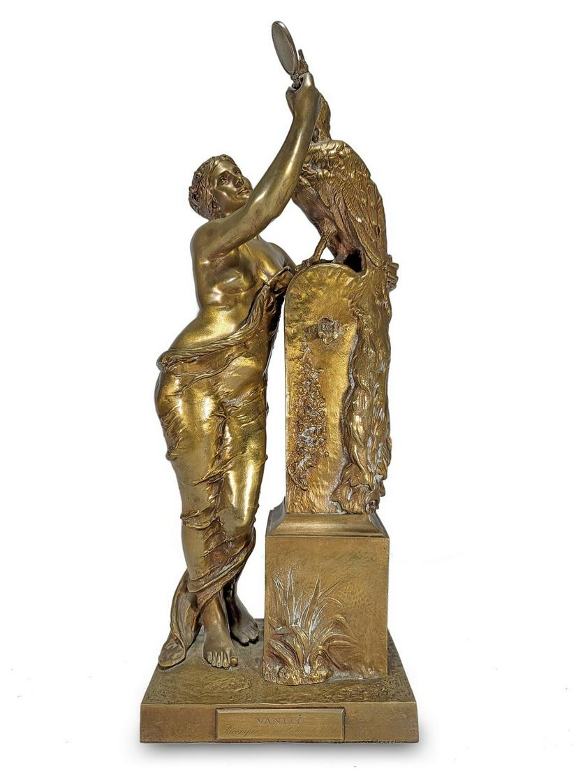 Henri Louis LEVASSEUR (1853-1934) Vanite bronze statue (1 of 6)