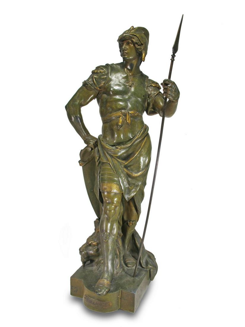 Emile Louis PICAULT (1833-1915) Spelter Warrior statue (1 of 9)
