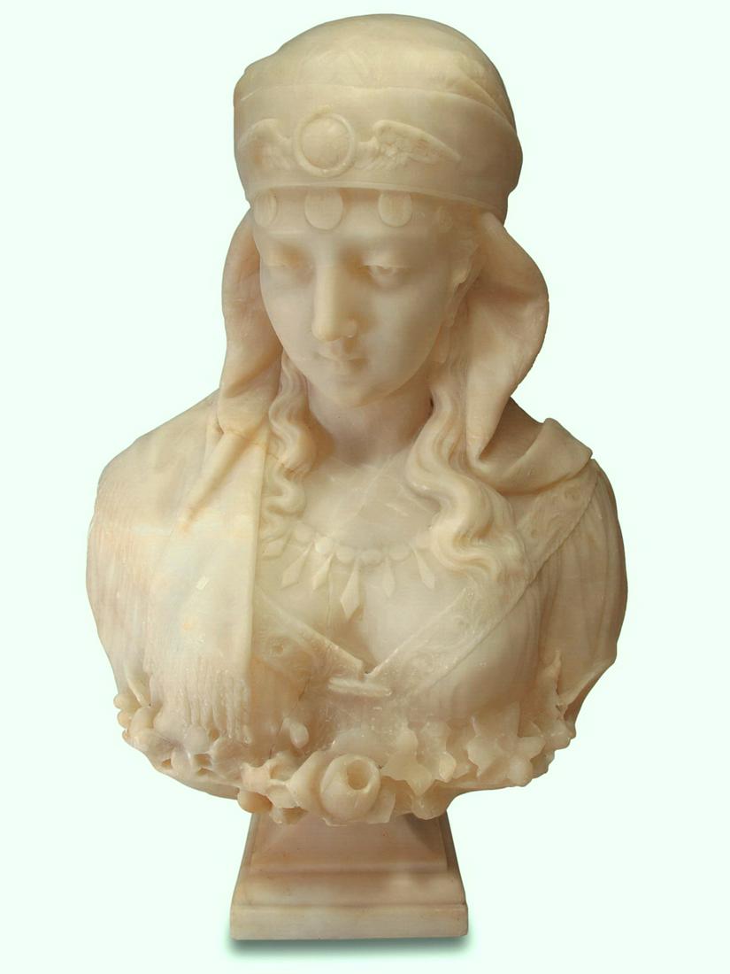 Antique European Orientalist alabaster bust (1 of 6)