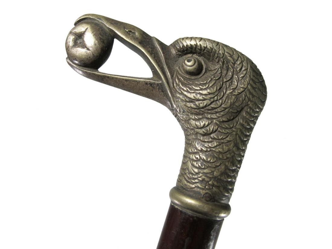 Antique English bird head bronze & wood walking stick (1 of 3)