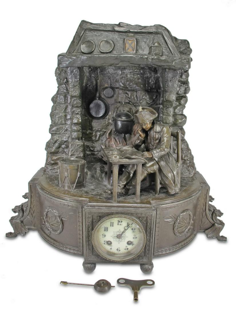 Antique Marti Napoleon spelter clock, circa 1900 (1 of 8)