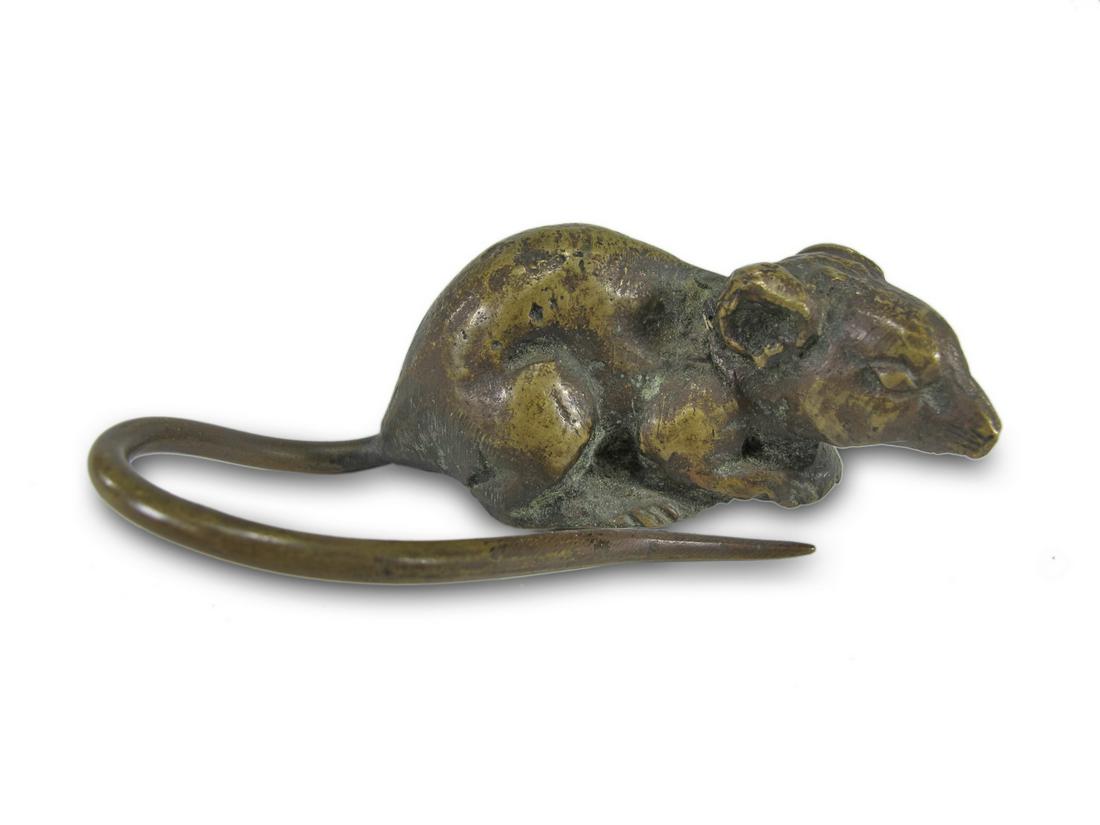 Antique bronze mouse statue (1 of 5)