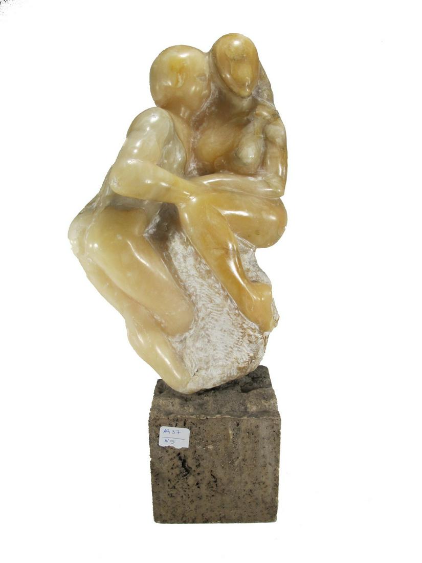 Modern European alabaster sculpture, unsigned (1 of 6)