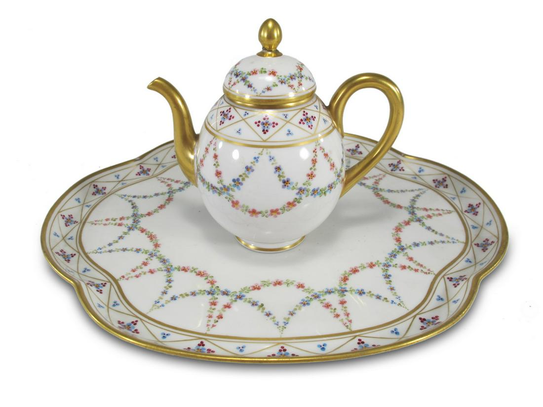 French Limoges porcelain teapot & tray (1 of 7)